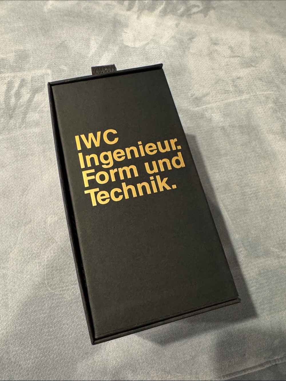IWC Black Presentation Box with Gold Lettering